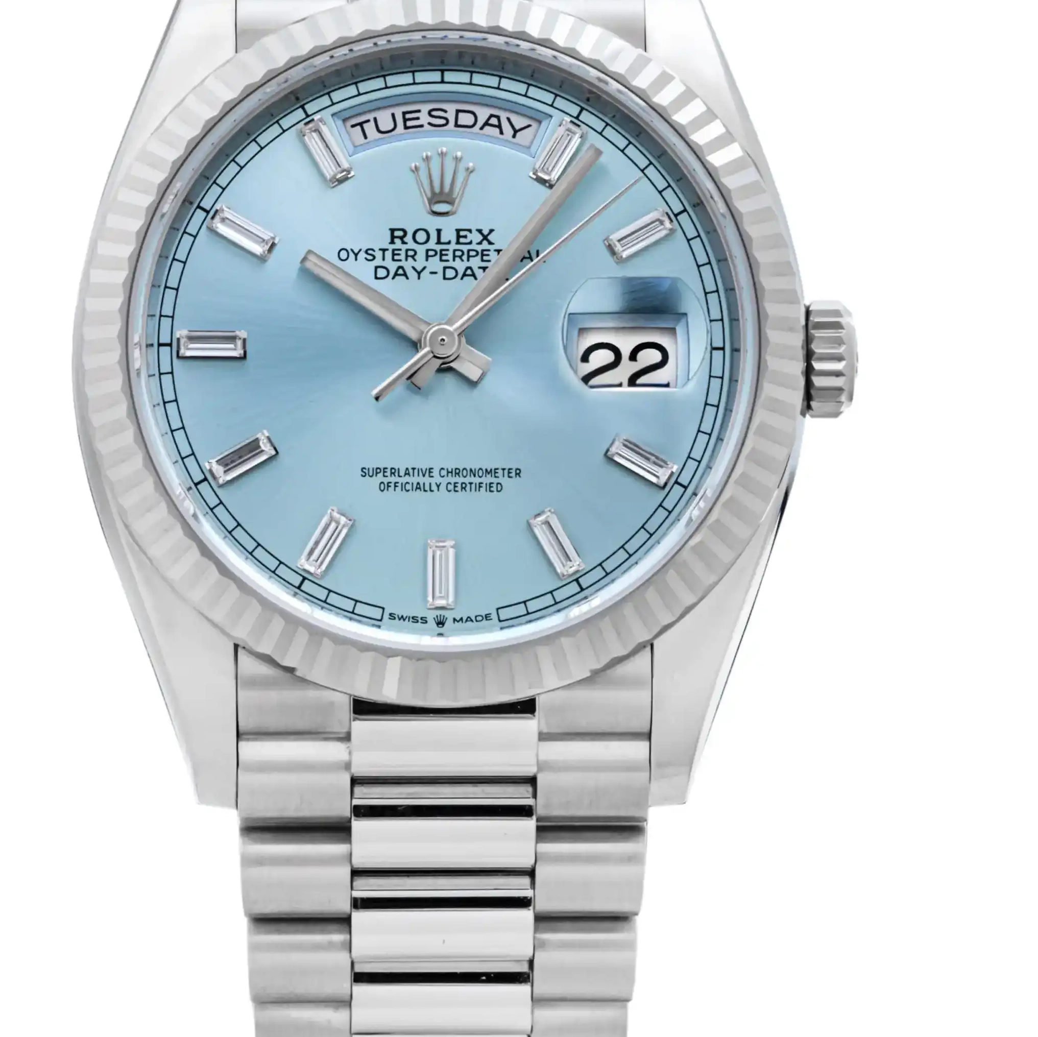 Prestigious Jewelers 228236 Day-Date Rolex Platinum 0527